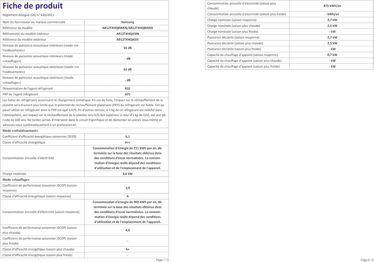 AR30 Malibu, Heat Pump Monosplit Air Conditioner, 12000 BTU, GAS R32, AR12TXHQBWKNEU+AR12TXHQBWKXEU, [Energy Efficiency Class A++/A]