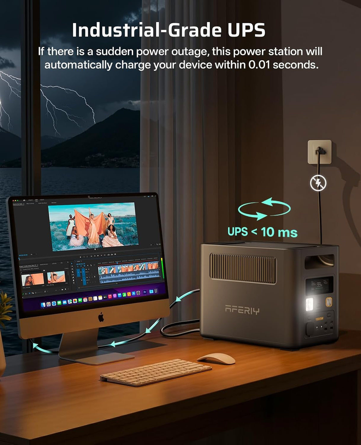 P180Pro 1024Wh Portable Power Station, Expandable to 5120Wh, Fast Charging 0-90% in 60 Minutes, Lifepo4 Portable Battery with UPS, BMS, Solar Power Station for Camping, Home, Office