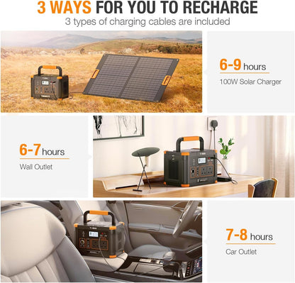 Portable Power Station 500W,  519Wh Outdoor Solar Generator