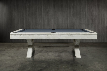 CrissyCross Whitewash 8' Slate Pool Table | Dining Top Option