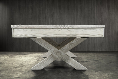 CrissyCross Whitewash 8' Slate Pool Table | Dining Top Option