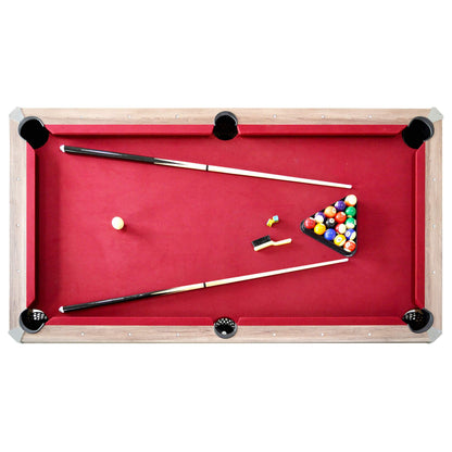Hathaway Games Newport 7-ft Pool Table Combo Set with Benches in Light Oak
