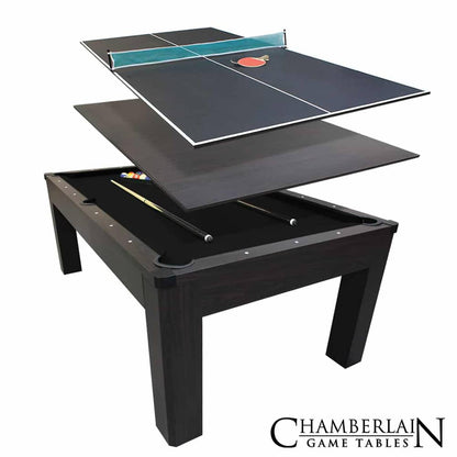 New York Nights 7 Ft Pool Table Set with Benches and Top