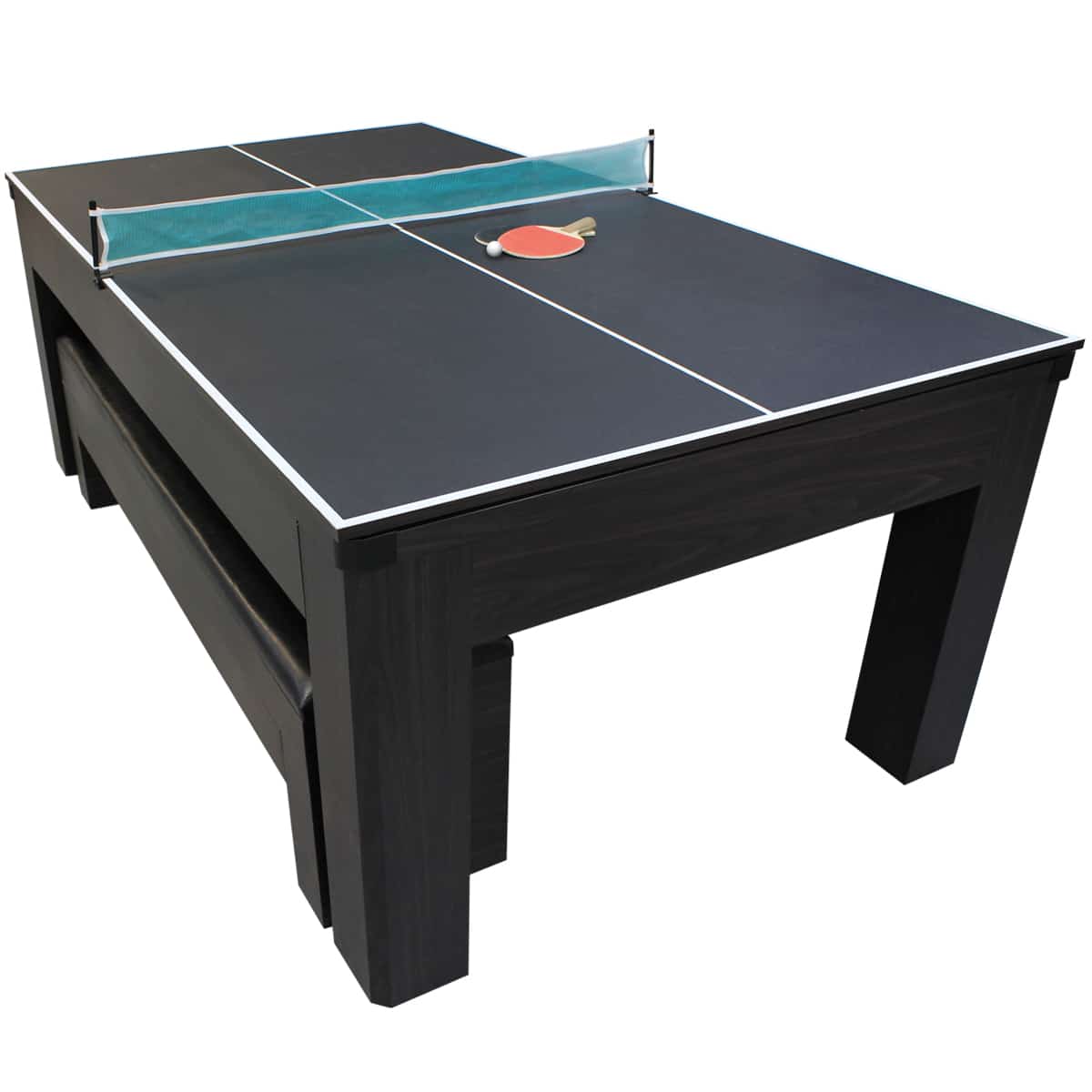 New York Nights 7 Ft Pool Table Set with Benches and Top