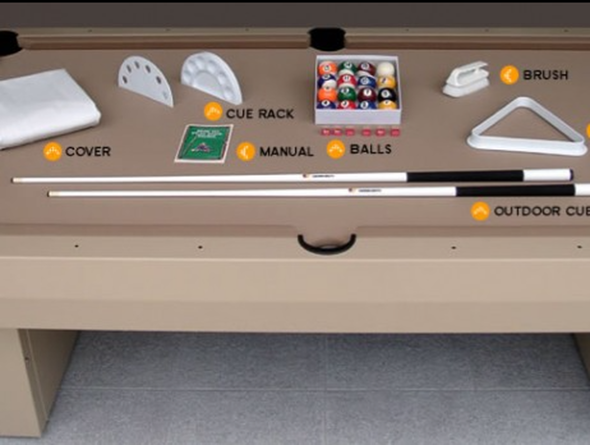 X-AIR Outdoor Pool Table w/Premium Billiard Accessories | White Glove Delivery