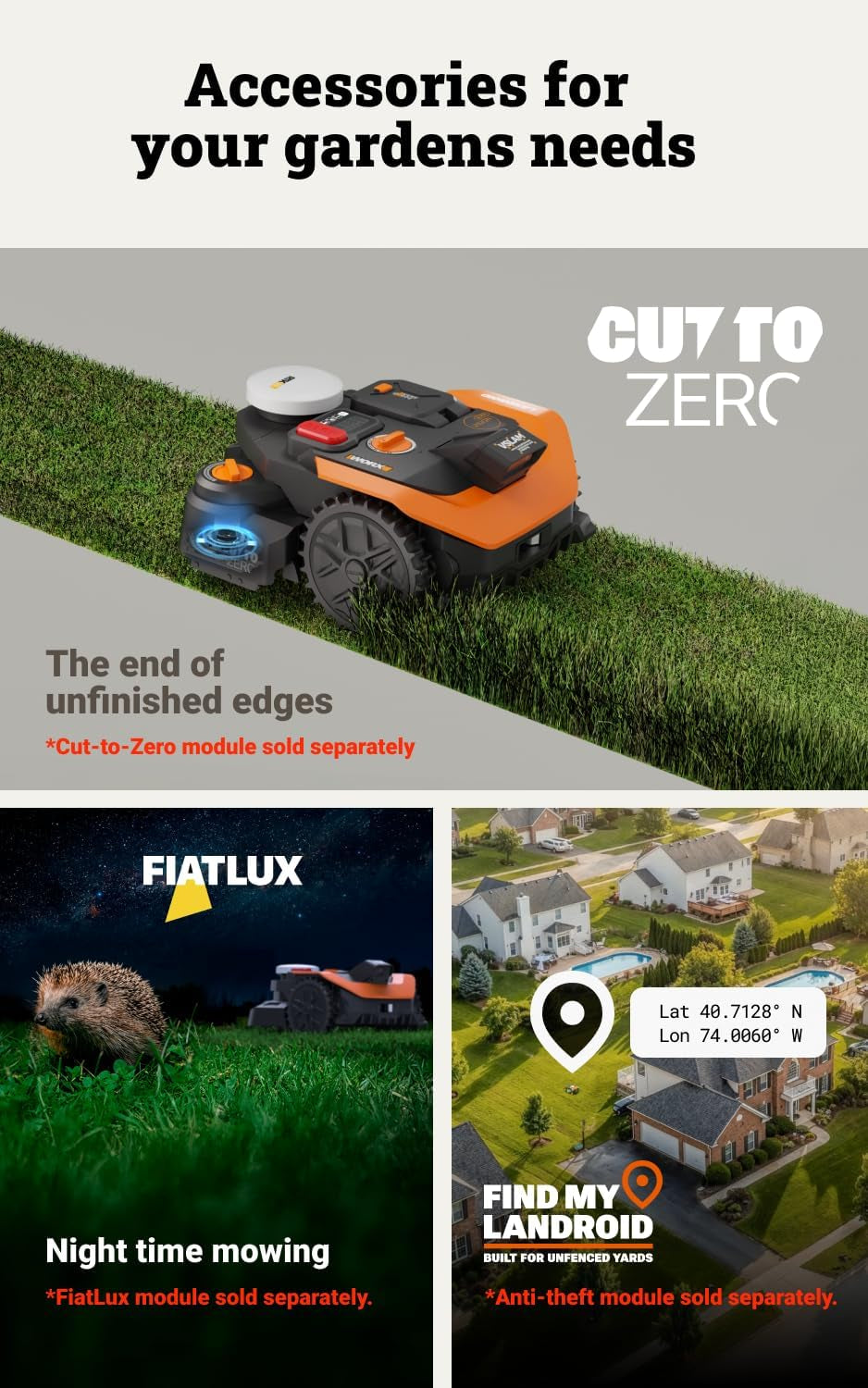 Landroid Vision Cloud WR305E 2WD Robotic Lawnmower without Boundary Cable for 500 M² (AI Obstacle Detection, VSLAM+ RTK Cloud Navigation, Auto Mapping, App Control)
