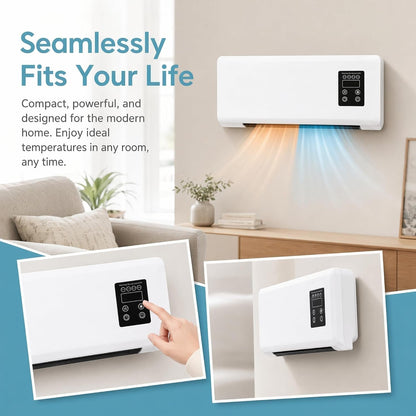 3-In-1 Ductless Portable Split Air Conditioner with Remote, Cool & Heat Fan | Wall Mounted, No Window, 42Db Quiet Operation, 24H Timer & Remote, 14000 BTU Bladeless Cool Heat Dehumidifier Fan