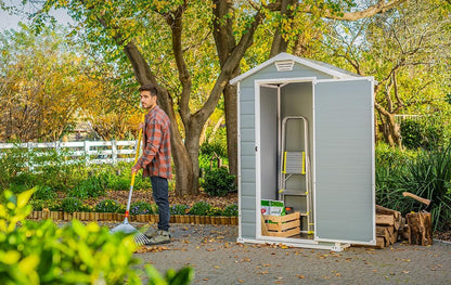 Manor Outdoor Garden Storage Shed, Grey, 4 X 3 Ft