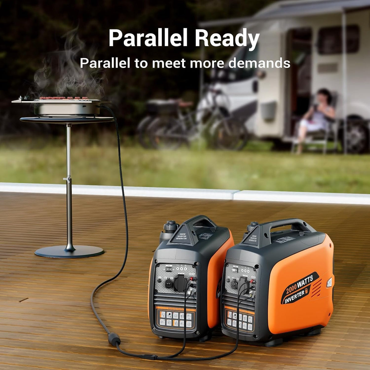 2400W Petrol Inverter Generator, Silent Portable for Camping