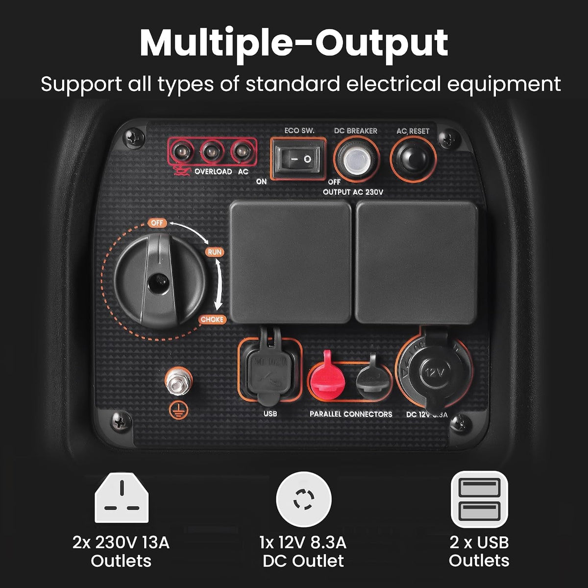 3500W Portable Inverter Generator Petrol Silent for Camping