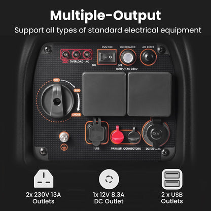 3500W Portable Inverter Generator Petrol Silent for Camping
