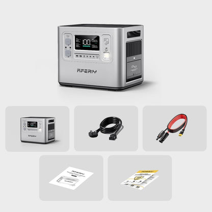 2400W 2048Wh Portable Power Station,13 Outputs Solar Generator Control via App, Lifepo4 Battery Quick Charge in 1.5H, 240V AC Outlets for Home Emergency/Camping/Rv, P210,Silver