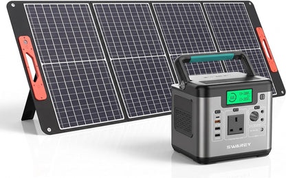 Portable Power Station S500, 518Wh Solar Generator with 100W Solar Panel, 500W (Peak 1000W) AC, 65W USB-C Fast Charging for Camping Outdoors Travel Fishing RV