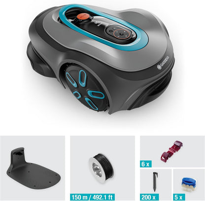 Smart SILENO Max 800 M² Robotic Lawnmower, for Lawns up to 800 M², LONA Intelligence, Trim-To-Edge, Duoconnect, Quiet Operation, Intelligent Mower with App Control, UK Plug (19901-28)
