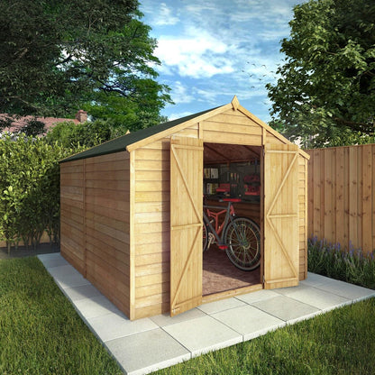 WALTONS 10 X 8 Overlap Storage Shed | Apex Roof | 7Mm Overlap Cladding | Wooden Garden Storage Shed | 10 Year anti Rot Guarantee | 10 X 8 10Ft 8Ft | Window or Windowless (Windowless)