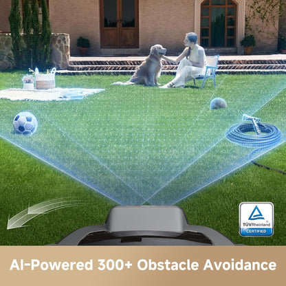 Viax 300 Robot Lawnmower without Boundary, Recommended 300 ㎡, Ai-Assisted Auto Mapping, U-Shape Path Planning, Dual-Vision Obstacle Avoidance, Edge Cutting, Complex Terrain, App Control