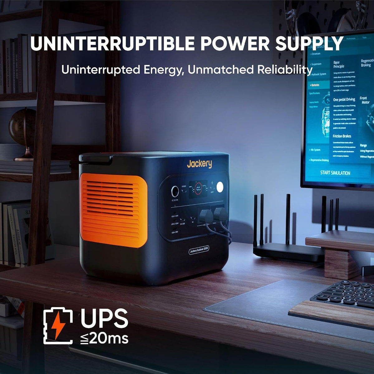 2000V2, 2200W Portable Power Station with DC8020 Car Charger Cable