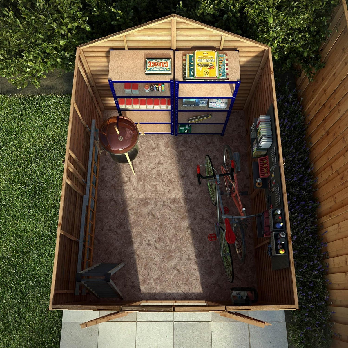 WALTONS 10 X 8 Overlap Storage Shed | Apex Roof | 7Mm Overlap Cladding | Wooden Garden Storage Shed | 10 Year anti Rot Guarantee | 10 X 8 10Ft 8Ft | Window or Windowless (Windowless)