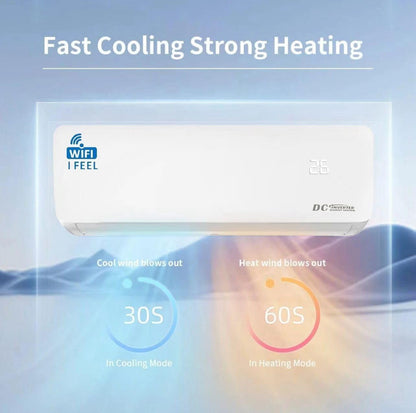 18000 BTU Air Conditioner Wall Split Wi Fi 5 in 1 Air Cooler Heater Dehumidifier Air Purifier Fan with Heat Pump Remote Control 5.1 Kw A++ Rating 2 Pipes and Installation Kit Included