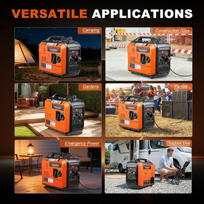 3300W Portable Inverter Generator Powered Ultra-Quiet 4-Stroke 145Cc