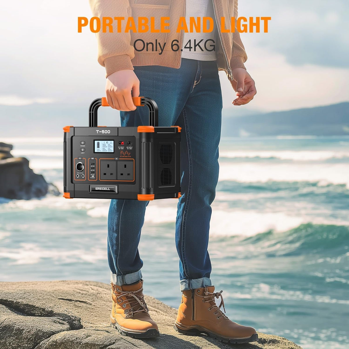 Portable Power Station 500W,  519Wh Outdoor Solar Generator