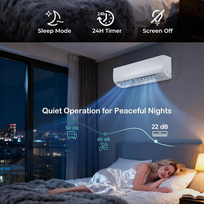 9000 BTU Air Conditioner Wall Split, 5 in 1 AC Unit (9000, Btus)