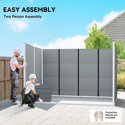10 X 6 Ft Plastic Garden Shed with Floor, Lockable Doors Grey