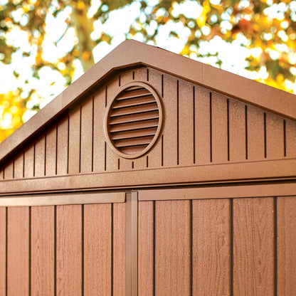 Darwin Outdoor Apex Double Door Garden Storage Shed 6 X 4Ft Brown Wood Look and Feel | Fade Free | All Weather Resistant | Safe and Secure | Zero Maintenance | 15 Year Warranty