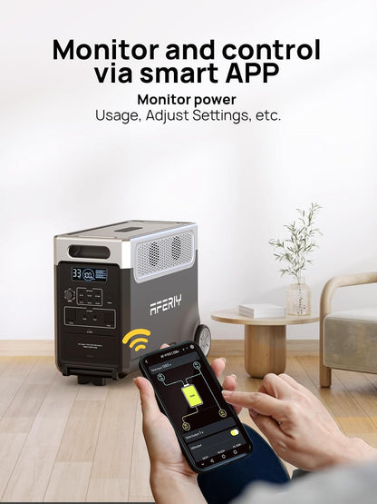 Portable Power Station 3600W with 400W Portable Solar Panel, Expandable Capacity up to 11520Wh, Portable Power Station 3840Wh Lifepo4, Silent Solar Generator for Home Backup, Camping, Off-Gird
