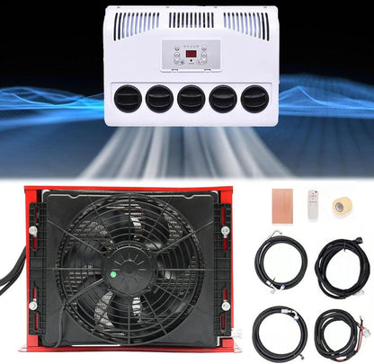 Truck Cab Air Conditioner 11000 Btu,Mini Split RV Truck Air Conditioner AC Unit Fits Semi Trucks Bus RV Caravan(Size:12V)