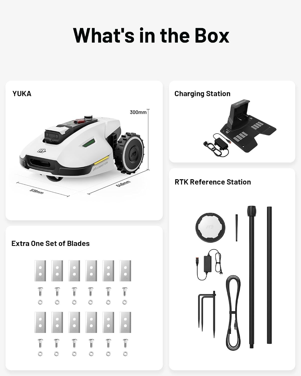 YUKA 3000 Robot Lawn Mower, Perimeter Wire Free,Recommended 3000 M, Max.4000 M,Equipped with Ultrasense Al Vision, Handles 45% Slopes Cutting Heights 20-90Mm, Automatic Mapping