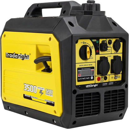 Tradreright 3500W Portable Inverter Generator Petrol Generator, 4 Stroke Silent Pure Sine Wave Generator for Camping, RV Travel, Home, or Job Sites
