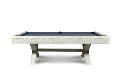 CrissyCross Whitewash 8' Slate Pool Table | Dining Top Option