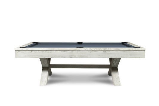 CrissyCross Whitewash 8' Slate Pool Table | Dining Top Option