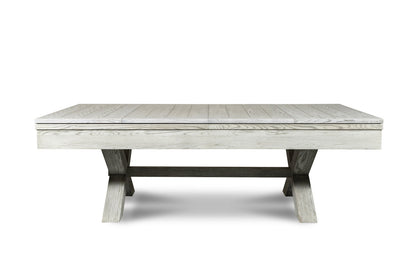 CrissyCross Whitewash 8' Slate Pool Table | Dining Top Option