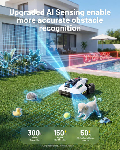 YUKA Mini 2 800 Lidar Perimeter Cordless Robot Lawn Mower