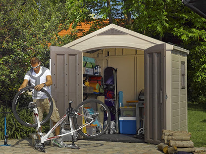 Factor 8 X 6 Ft Outdoor Storage Shed, Beige/Brown