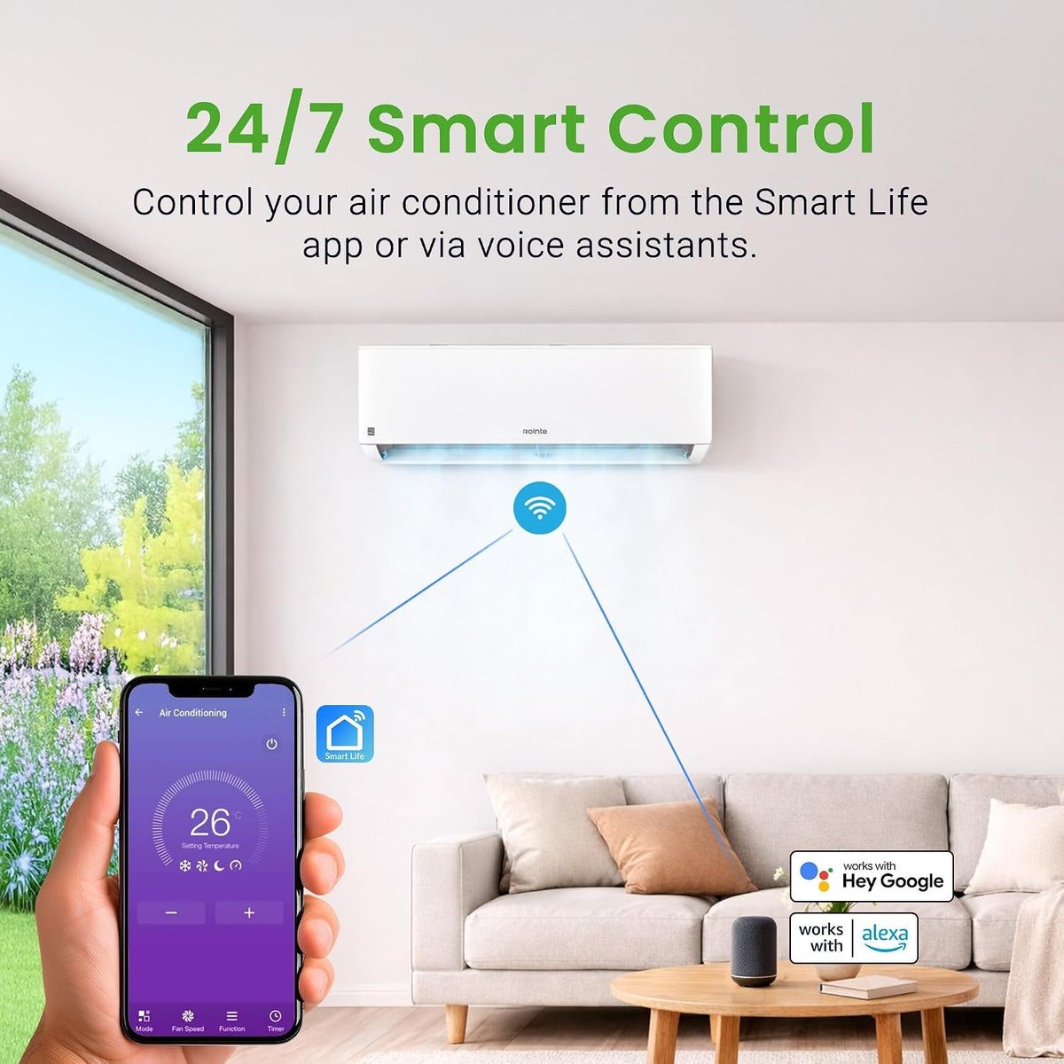 RX20 Split Air Conditioner A+++ 6000 Frigories, Cooling and Heating, 24000 BTU, Wifi, Heat Pump, A+++/A++ Class, Dehumidifier, R32 Refrigerant [Energy Efficiency Class A+++]