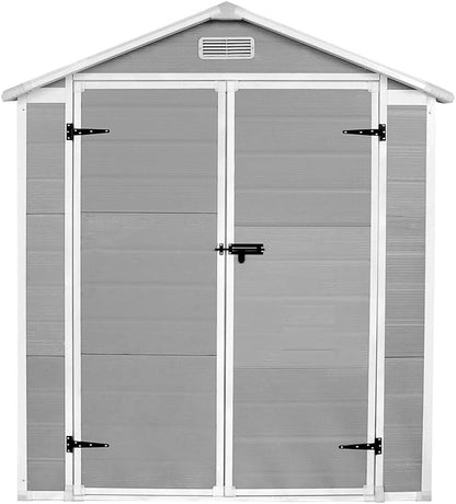 Plastic Sheds Garden Storage Outdoor Shed House, Grey, 6 X 4'(C), SLGJF3