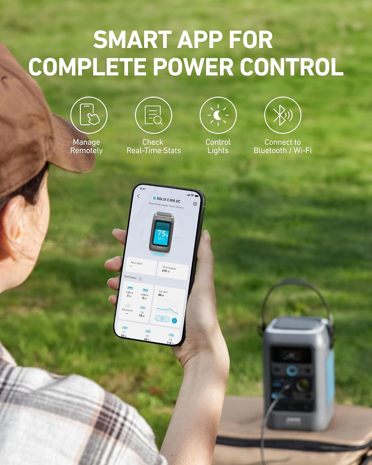SOLIX C300 DC, 288Wh 300W DC Power Bank, Portable Power Station