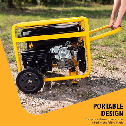7.9Kw 9.8Kva Petrol Generator, 457Cc 15HP Site Generator, 115V & 230V, Electric & Recoil Start, 25L Fuel Tank, Wheel Kit, 3 Year Warranty