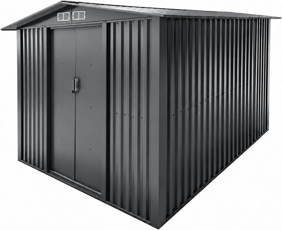 Metal Garden Shed 8 X 10Ft Heavy Duty Outdoor Storage Box Tool Shed