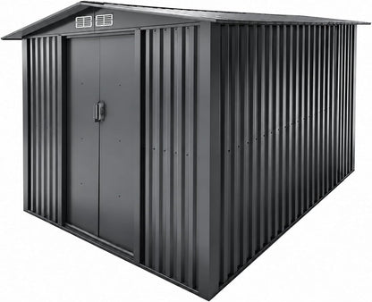 Metal Garden Shed 8 X 10Ft Heavy Duty Outdoor Storage Box Tool Shed