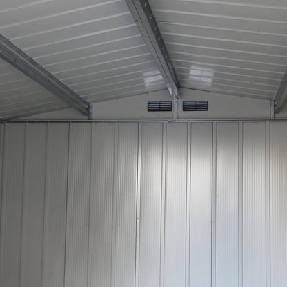 ECO 10 X 8 (7.80 M2) Metal Garden Storage Shed, Hot-Dipped Galvanized Metal Shed, Tool Storage Shed, Strong Reinforced Roof Structure, Maintenance-Free Metal Shed, Anthracite