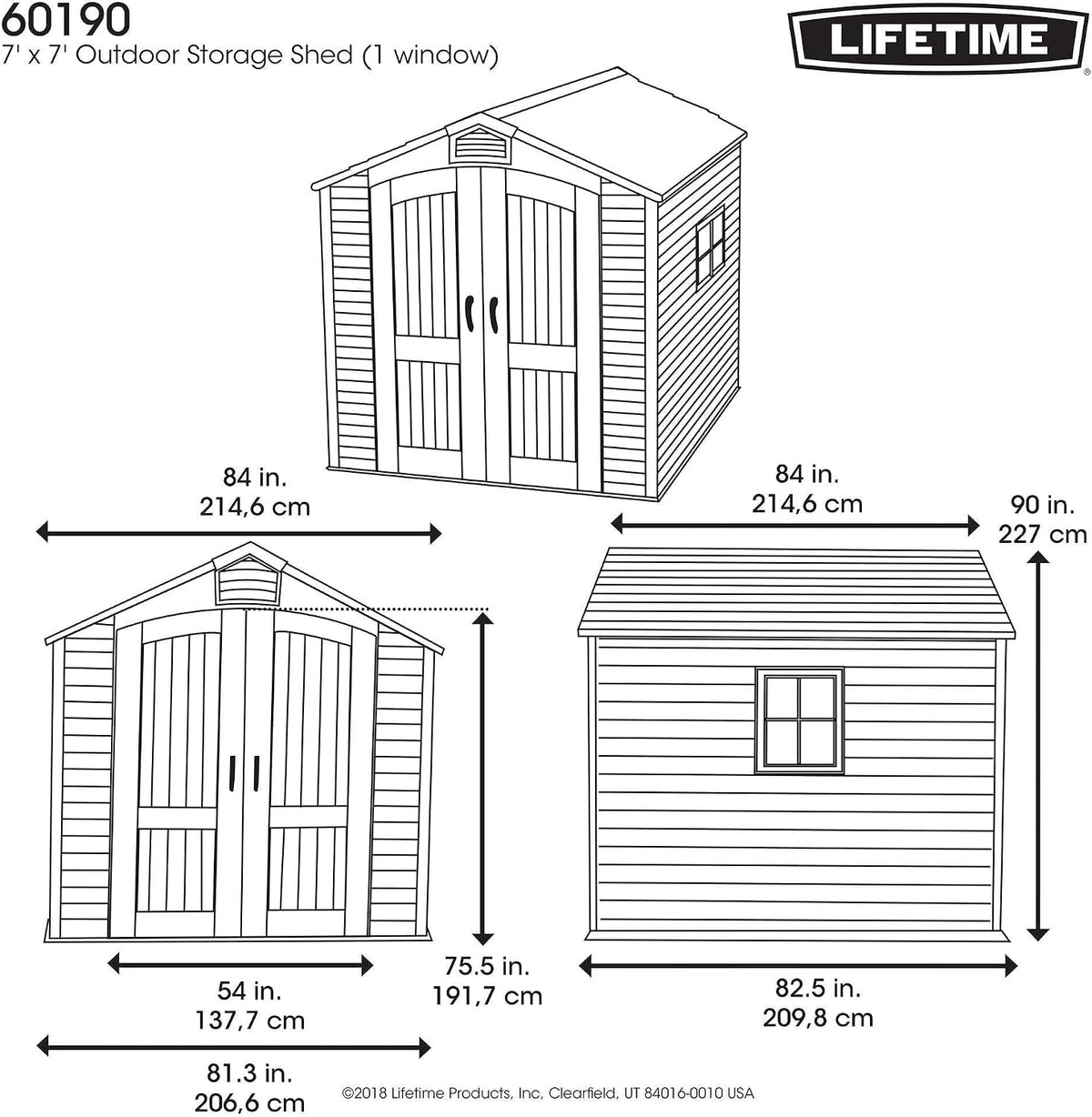 60190 7 X 7Ft Heavy Duty Plastic Shed, Beige