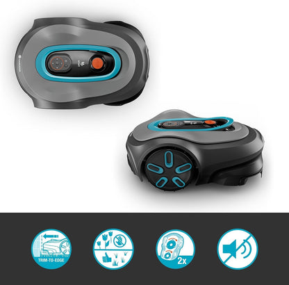Smart SILENO Max 800 M² Robotic Lawnmower, for Lawns up to 800 M², LONA Intelligence, Trim-To-Edge, Duoconnect, Quiet Operation, Intelligent Mower with App Control, UK Plug (19901-28)