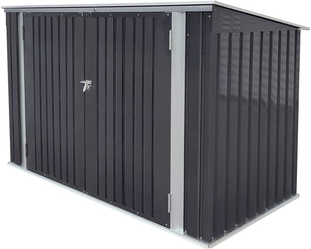 Garden Storage Shed Bike Metal Pent Tool Shed House Galvanized Steel Can Put 3-4 Bicycles (D105X W210X H130Cm)