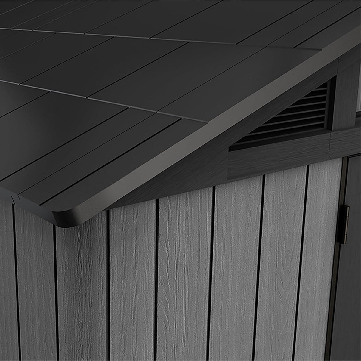 Stronghold 10X8 Garden Shed – Grey | Steel-Reinforced Evotech Resin | Extra-Wide Double Doors (152.5Cm) | Skylights + Windows | Ventilated & Weatherproof | Maintenance-Free Storage