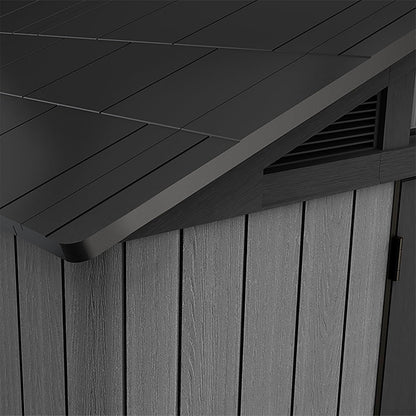 Stronghold 10X8 Garden Shed – Grey | Steel-Reinforced Evotech Resin | Extra-Wide Double Doors (152.5Cm) | Skylights + Windows | Ventilated & Weatherproof | Maintenance-Free Storage