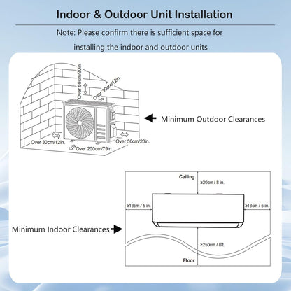 9000 BTU Air Conditioner Wall Split, 5 in 1 AC Unit (9000, Btus)
